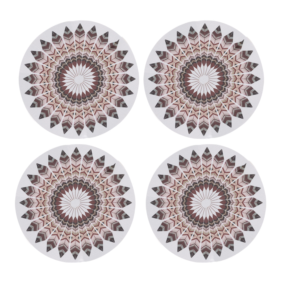 4PCS Bohemian Round Heat Resistant Dine Mat Anti Scalding Western Table Mat Set