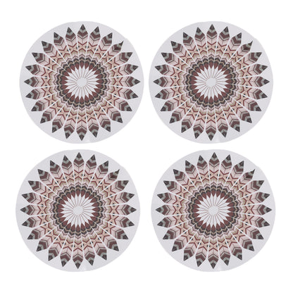 4PCS Bohemian Round Heat Resistant Dine Mat Anti Scalding Western Table Mat Set
