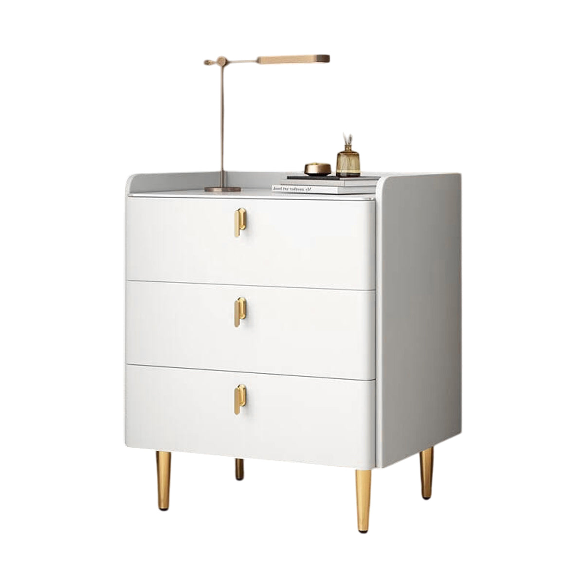 3-Drawer Nightstand Bedroom Storage Cabinet Minimalist Bedside Locker Organizer