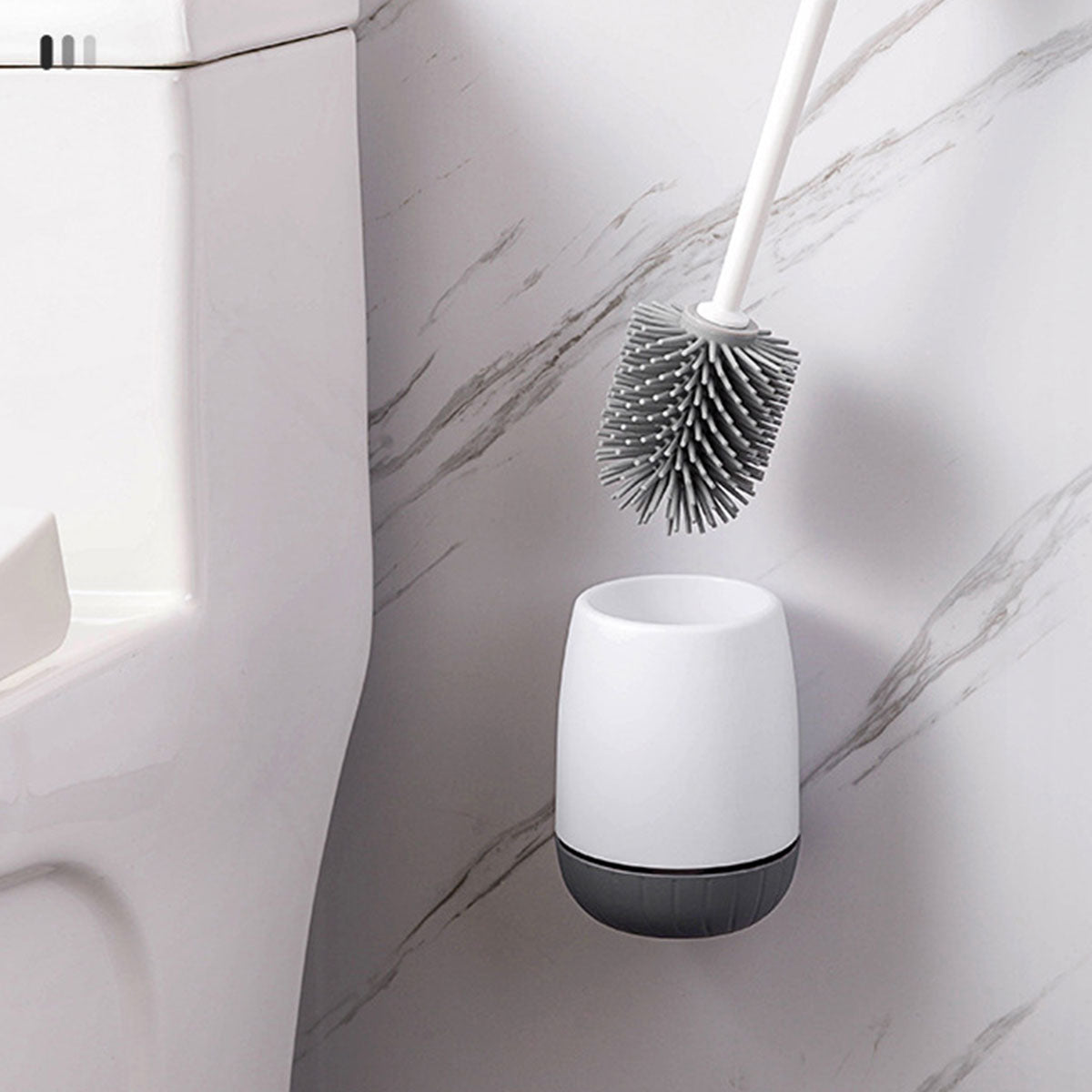 Wall Mounted Silicone Toilet Brush No Dead Cleaning Brush for Bathroom Household
