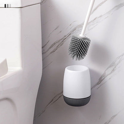 Wall Mounted Silicone Toilet Brush No Dead Cleaning Brush for Bathroom Household