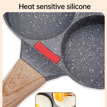3-Hole Non-Stick Frying Pancake Pan Round Egg Breakfast Cooker