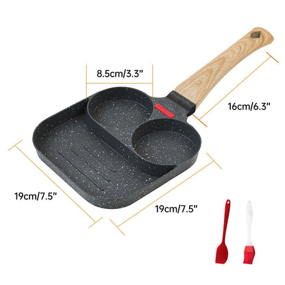 3-Hole Non-Stick Frying Pancake Pan Round Egg Breakfast Cooker