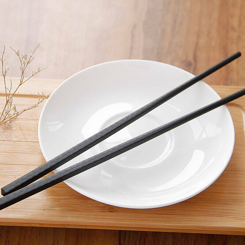 5 Pairs Premium Plastic Chinese Japanese Chopsticks Dishwasher Safe Black