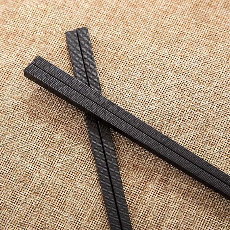5 Pairs Premium Plastic Chinese Japanese Chopsticks Dishwasher Safe Black