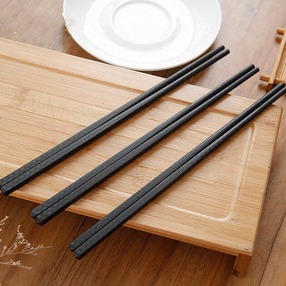 5 Pairs Premium Plastic Chinese Japanese Chopsticks Dishwasher Safe Black