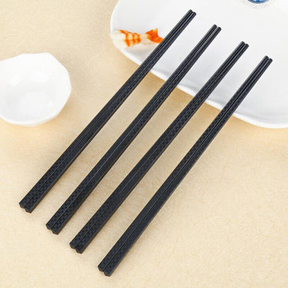 5 Pairs Premium Plastic Chinese Japanese Chopsticks Dishwasher Safe Black