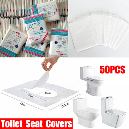 50pcs Disposable Toilet Seat Paper Covers Biodegradable