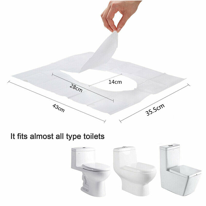 50pcs Disposable Toilet Seat Paper Covers Biodegradable