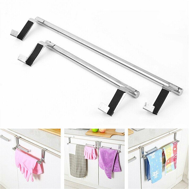 Over Door Tea Towel Holder Rack Kitchen Bathroom Rail Cupboard Hanger Bar Hook A
