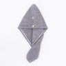 Absorbent Coral Fleece Hair Drying Cap in 6 — Grey