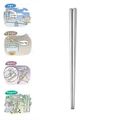 10 Pairs Reusable Stainless Steel Chopsticks Dishwasher Safe
