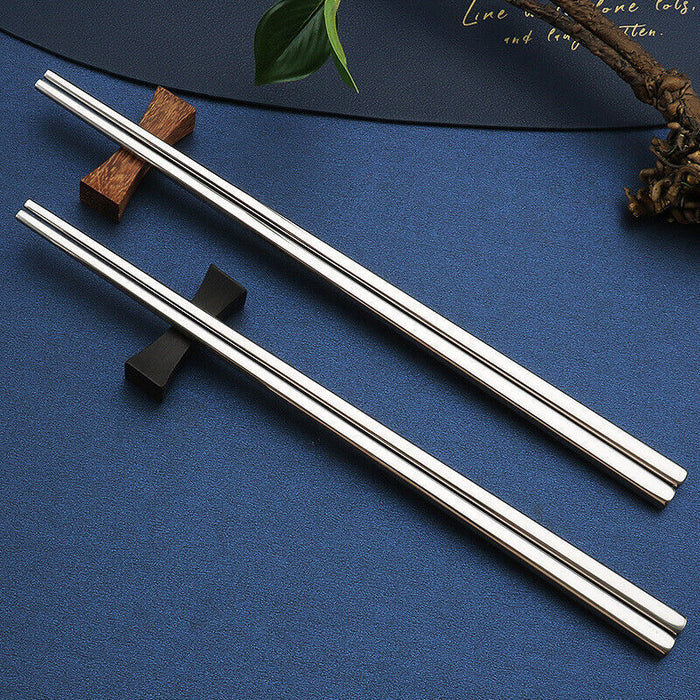 10 Pairs Steel Chopsticks with Textured Tips
