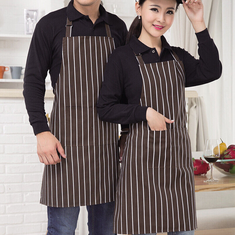 2 Pcs Polyester Kitchen Apron with Pocket for Restaurant
