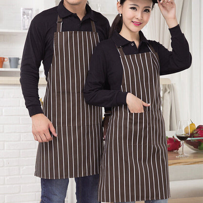 2 Pcs Polyester Kitchen Apron with Pocket for Restaurant