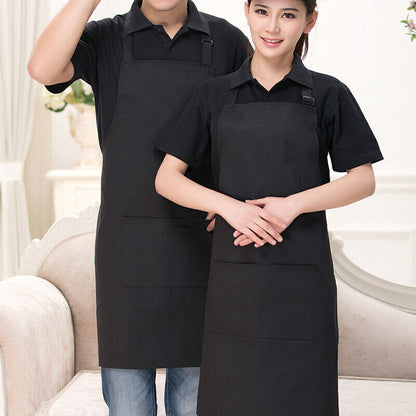 2 Pcs Polyester Kitchen Apron with Pocket for Restaurant
