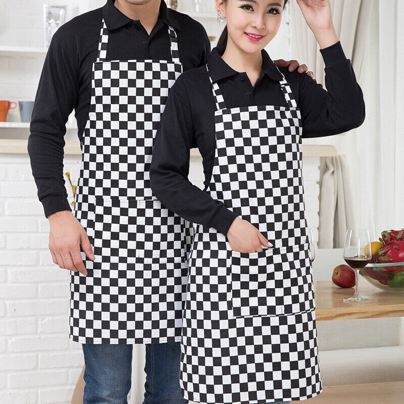 2 Pcs Polyester Kitchen Apron with Pocket for Restaurant
