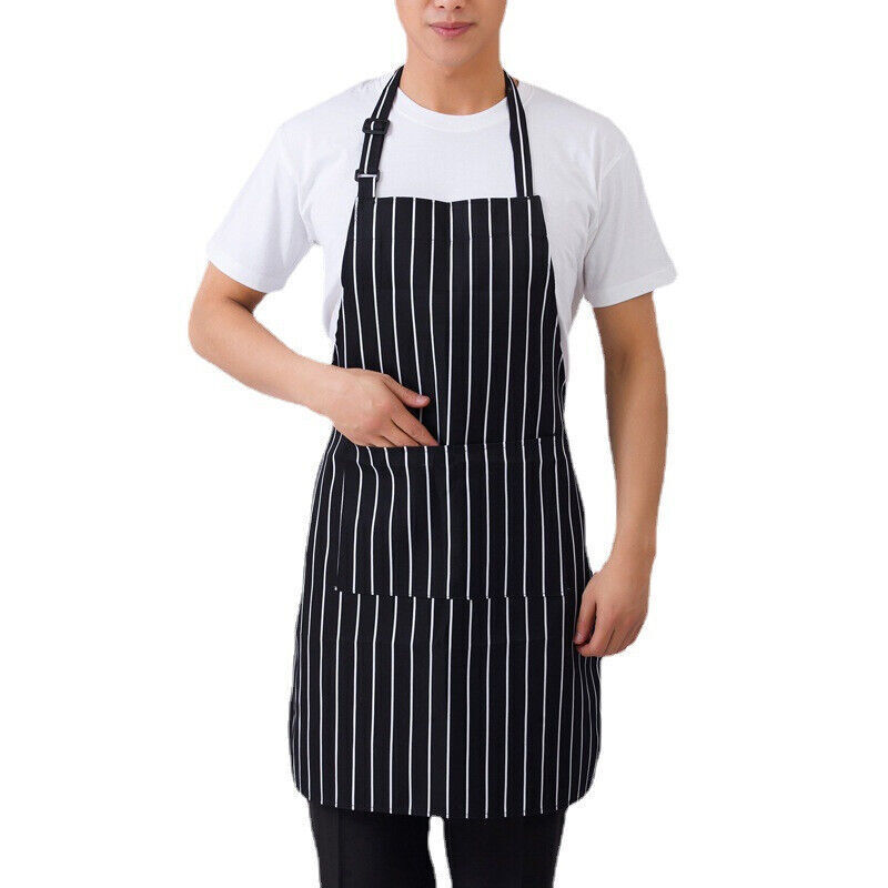 2 Pcs Polyester Kitchen Apron with Pocket for Restaurant