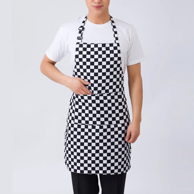2 Pcs Polyester Kitchen Apron with Pocket for Restaurant