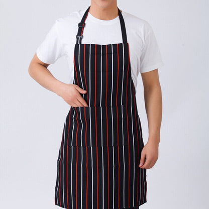 2 Pcs Polyester Kitchen Apron with Pocket for Restaurant