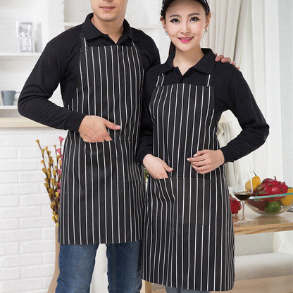 2 Pcs Polyester Kitchen Apron with Pocket for Restaurant