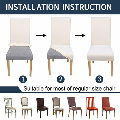 6x Stretch Chair Cover Seat Covers Spandex Washable Banquet Wedding Party Decora
