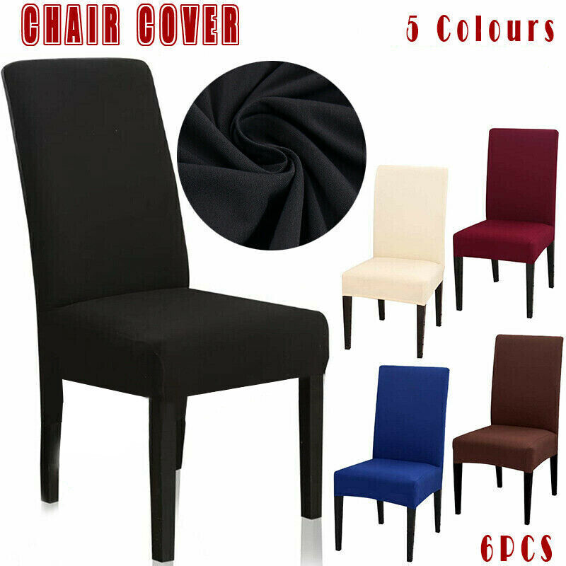 6x Stretch Chair Cover Seat Covers Spandex Washable Banquet Wedding Party Decora