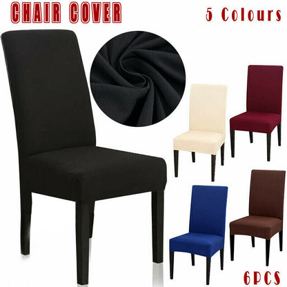 6x Stretch Chair Cover Seat Covers Spandex Washable Banquet Wedding Party Decora