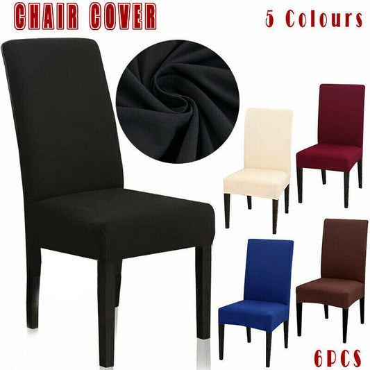6x Stretch Chair Cover Seat Covers Spandex Washable Banquet Wedding Party Decora