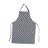 2 Pcs Kitchen Aprons with Adjustable Strap — Black and White Checks