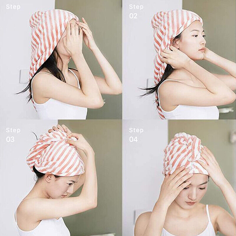 Quick-Dry Hair Towel Cap in 2 Colour Options – Product View 7