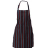 2 Pcs Kitchen Aprons with Adjustable Strap — Black with White and Red Stripes