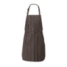 2 Pcs Kitchen Aprons with Adjustable Strap — Brown and White Stripes
