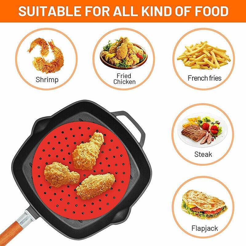 Reusable Non-Stick Silicone Air Fryer Liner Round Mat