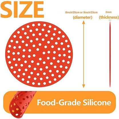 Reusable Non-Stick Silicone Air Fryer Liner Round Mat