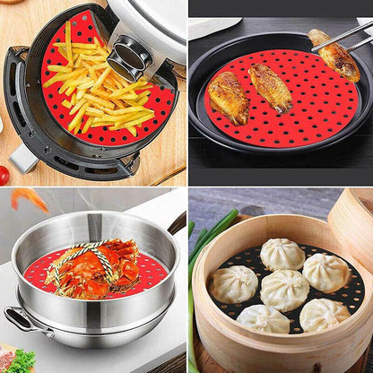 Reusable Non-Stick Silicone Air Fryer Liner Round Mat