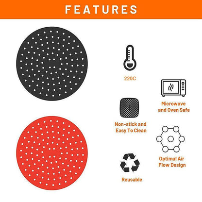 Reusable Non-Stick Silicone Air Fryer Liner Round Mat