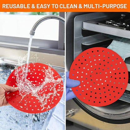 Reusable Non-Stick Silicone Air Fryer Liner Round Mat