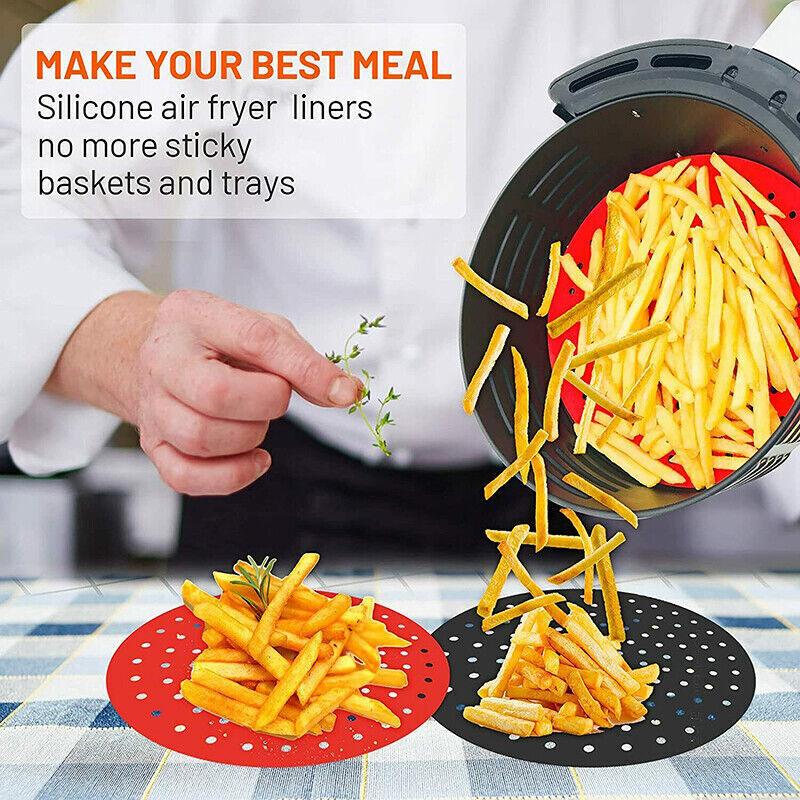 Reusable Non-Stick Silicone Air Fryer Liner Round Mat