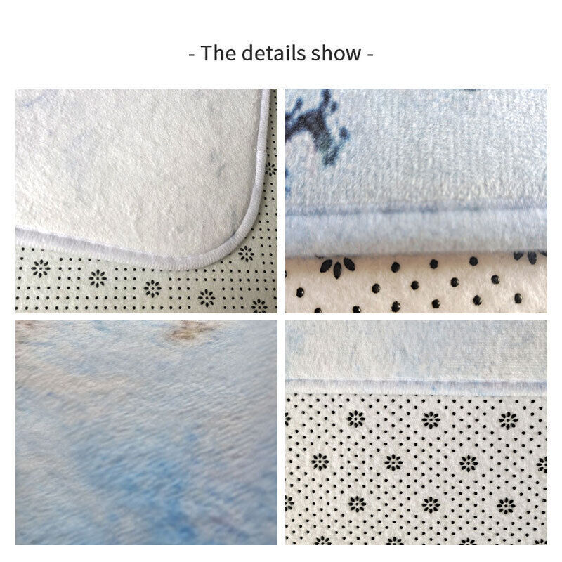 3 Piece Washable Anti-Slip Bathroom Mat Set with Toilet Cover