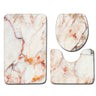 3 Pcs Bathroom Mats with Toilet Lid Cover — Orange Marble