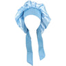 Satin Hair Bonnet Cap with Long Wrap Ties — Sky Blue