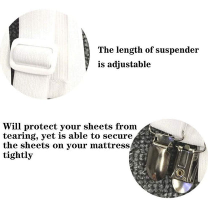 4 Pcs Triangle Fitted Sheet Strap Clips Grippers Mattress Bed Suspenders Holder