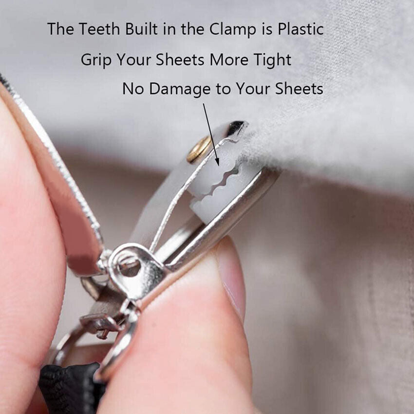 4 Pcs Triangle Fitted Sheet Strap Clips Grippers Mattress Bed Suspenders Holder