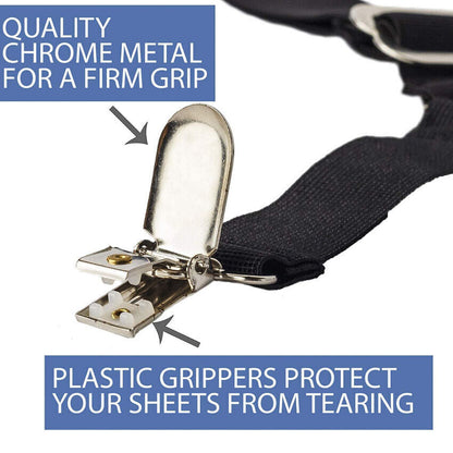 4 Pcs Triangle Fitted Sheet Strap Clips Grippers Mattress Bed Suspenders Holder