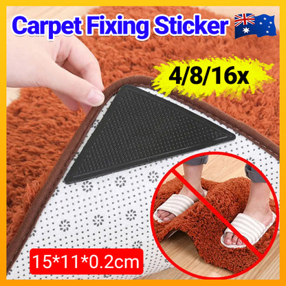 4, 8, or 16 Pcs Triangular Carpet Anti Slip Fixing Stickers