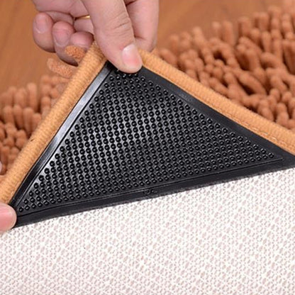 4, 8, or 16 Pcs Triangular Carpet Anti Slip Fixing Stickers