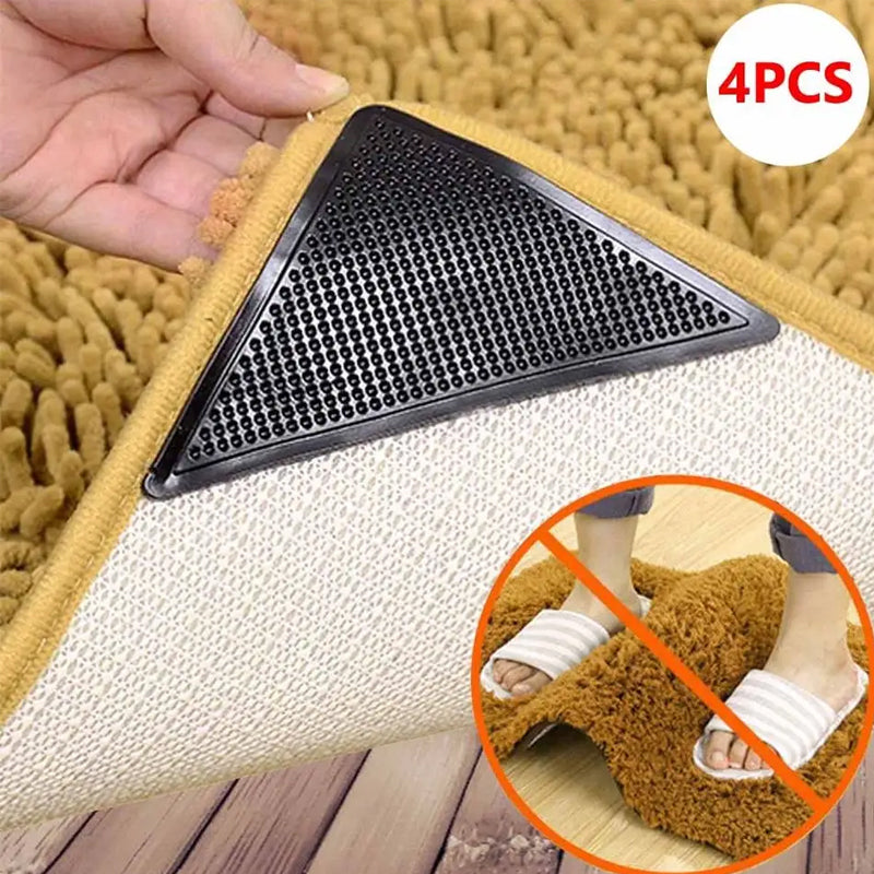 4, 8, or 16 Pcs Triangular Carpet Anti Slip Fixing Stickers