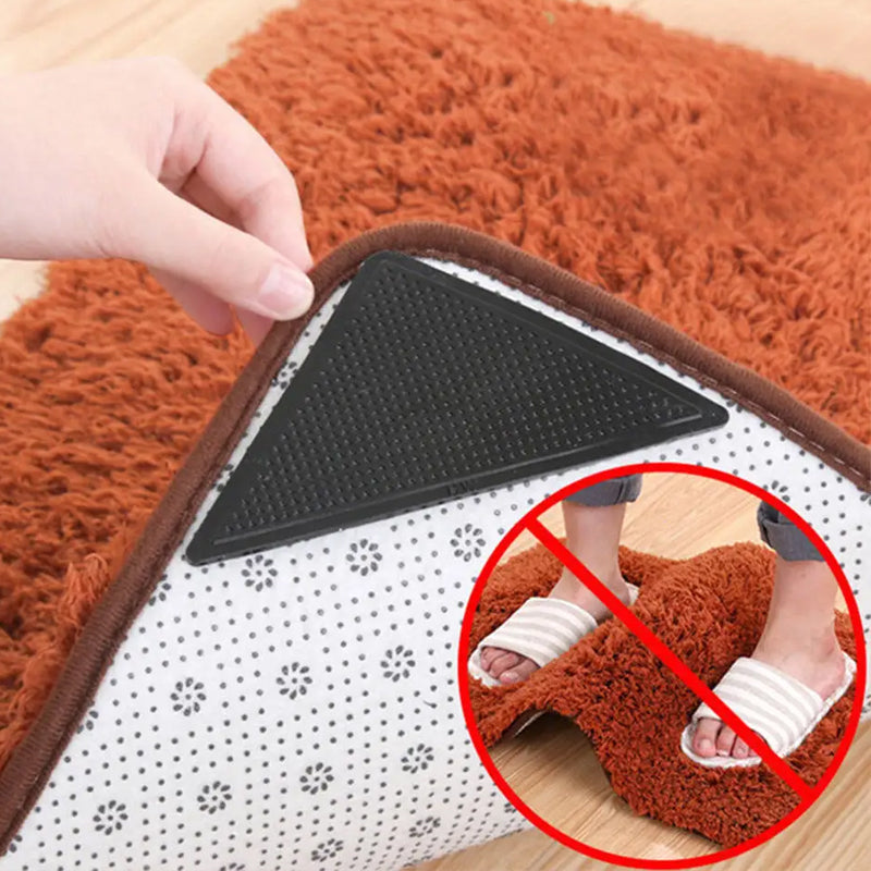 4, 8, or 16 Pcs Triangular Carpet Anti Slip Fixing Stickers
