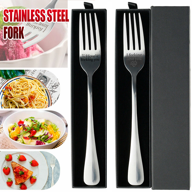 I Forking Love You Engraved Stainless Steel Fork with Gift Box